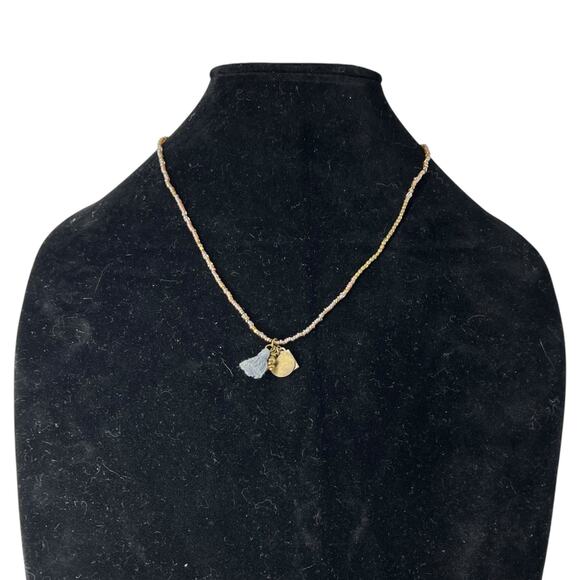 Me To We Boho Beaded Necklace with Gray Tassel & Charm Pendant - Picture 1 of 9